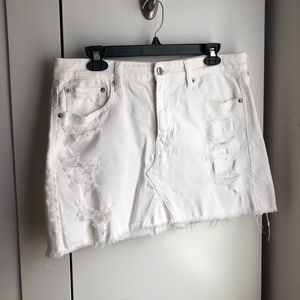 American Eagle White Jean Skirt
